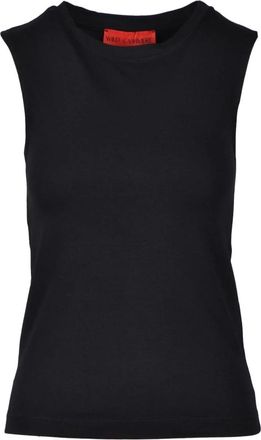 Wild Cashmere Tshirt - Dames - Tops zonder mouwen - Zwart - S - Katoen - Tops
