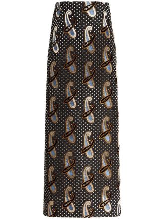Etro Rok met paisley-print - Bruin