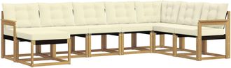 vidaXL Conjunto De Sof&aacute;s De Exterior 8 Uds. Blanco Y Crema Vidaxl