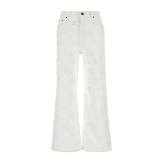 Chlo&eacute; Wide Jeans, female, White, Size: W30 High-Rise Wide-Leg Jeans