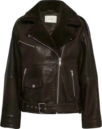Gestuz Dames, Jassen, Bruin, Maat: M Leer