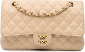 Chanel 2008-2009 Medium Classic Caviar Double Flap shoulder bag - women - Caviar Leather - One Size - BROWN