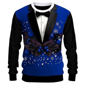 Generic RLEHJN Christmas Jumpers for Men Novelty 2025, Mens Xmas Jumpers Funny Rude Reindeer Snowflakes Printed Sweatshirts Ugly Christmas Jumper Winter Pullo