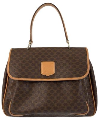 Celine Celine Brown Coated/Waterproof Canvas Macadam Handbag (Authentic Pre-Loved)