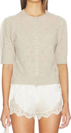Citizens Of Humanity Raina Pointelle Cardigan In Oatmeal