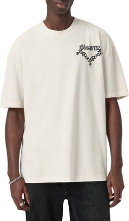 AllSaints Drip Graphic T-Shirt in Chalk White at Nordstrom, Size X-Small
