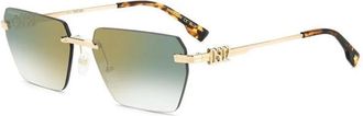 Dsquared2 Moderne Groene Lens Zonnebril Glasant Stijl - unisex - Zonnebrillen - Geel - 58 MM - Accessoires