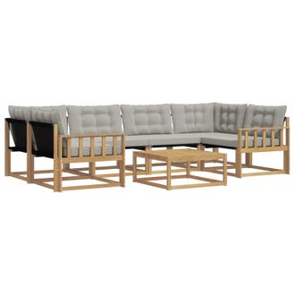 vidaXL Conjunto De Sof&aacute;s De Exterior 7 Pcs Blanco Y Gris Claro Vidaxl