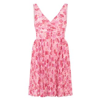 Red Valentino Korte Jurk met Patroon - Dames - Korte kleedjes - Roze - XS - Leer - Kleedjes