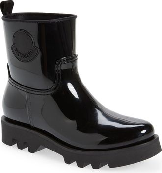 Moncler Ginette Logo Waterproof Rain Boot in Black at Nordstrom, Size 6Us