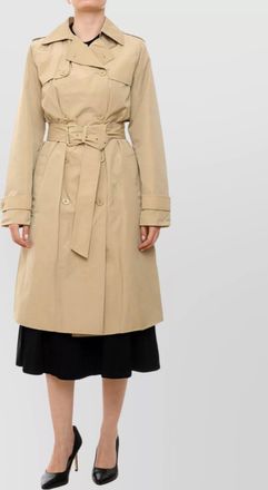 Michael Kors belted nylon trench coat epaulettes storm flap