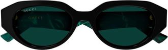 Gucci Panthos Zonnebril - Dames - Zonnebrillen - Zwart - 53 MM - Nylon - Accessoires