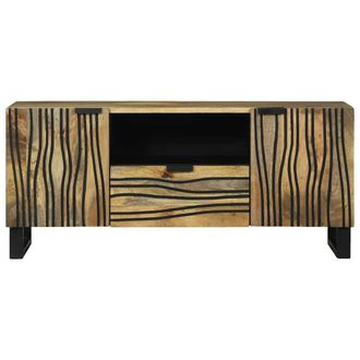 Berkfield Home TV Cabinet - 105 x 33.5 x 46 cm, Made from Solid Mango Wood in Brown | Size: 105 x 33.5 x 46 cm