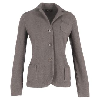 Loro Piana Pre-owned Mens Knitted Single-Breasted Blazer in Grey Wool - Size 2XS