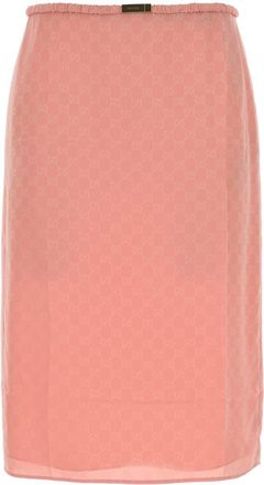 Gucci Pink Gg Silk Skirt
