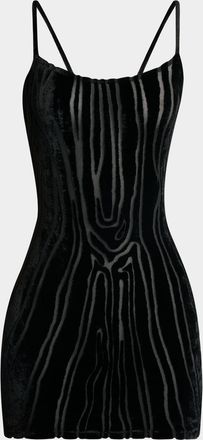 Balmain Velvet Burnout Mini Dress