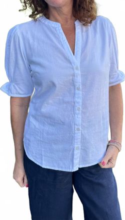 Michael Stars Roxanne Button Down Blouse In White
