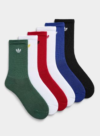 adidas Mens Neutral/colorful ribbed socks 6-pack