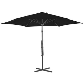 Berkfield Home Outdoor Parasol with Steel Pole Black 300x230 cm