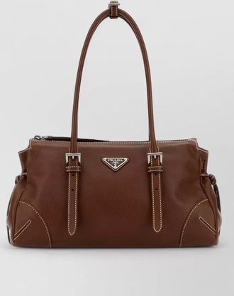 Prada bonnie medium leather shoulder bag buckle