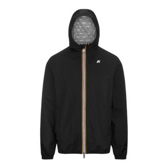 K-Way K-Way, Light Jackets, male, Black, Size: L Slim Fit Hooded Zip Jacket