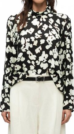 Proenza Schouler Ansel Long Sleeves Top In Black Floral