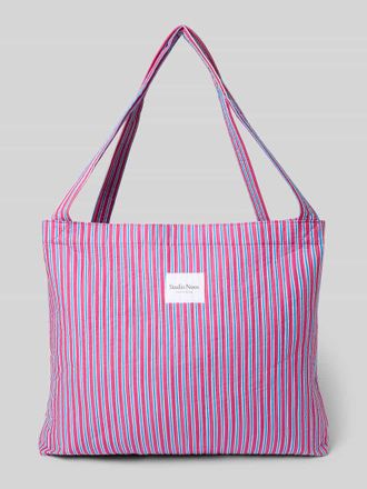 Studio Noos Tote Bag mit Logo-Patch Modell Poplin in Pink, Gr&ouml;&szlig;e 1