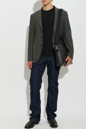 Etro Herringbone Pattern Blazer, Mens, Grey