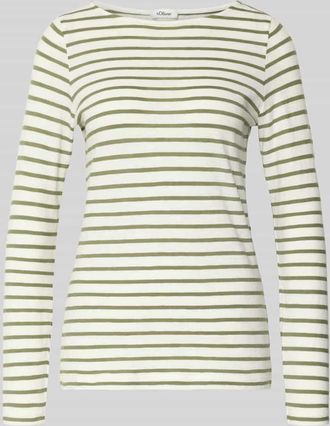 s.Oliver Red Label Regular Fit Langarmshirt aus reiner Baumwolle in Khaki, Gr&ouml;&szlig;e 34