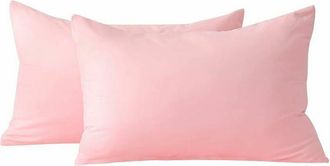 OEM Funda De Almohada 50x70 Rosa - Juego De 2 Fundas De Almohada Rectangulares De Microfibra Cepillada Con Cierre Tipo Sobre