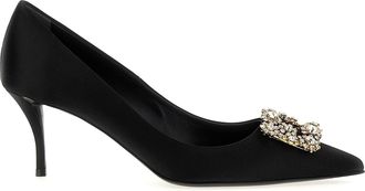Roger Vivier Black Viscose Mid Heel Womens Pumps