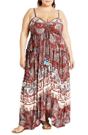 City Chic Lilah Love Paisley Maxi Dress at Nordstrom, Size Xs