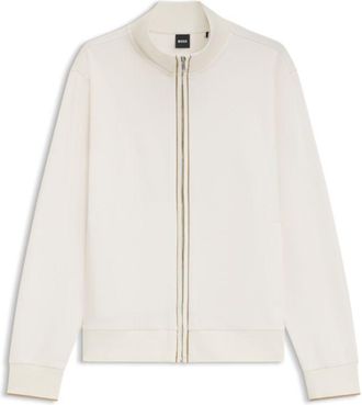 BOSS Cotton sweatshirt with zipper neck
