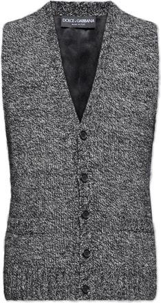 Dolce & Gabbana Vest met zakken - Heren - Bodywarmers - Grijs - L - Wol - Jassen