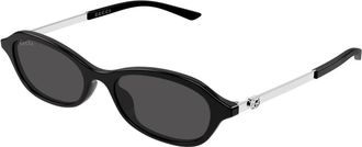 Gucci Ovale Zonnebril - Dames - Zonnebrillen - Zwart - 52 MM - Accessoires