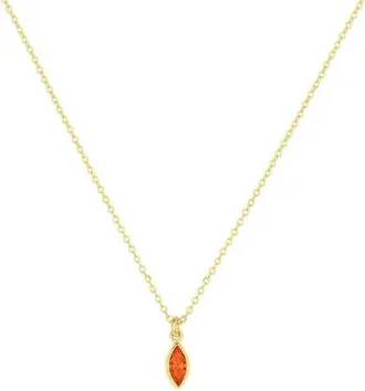 Set & Stones Marquise Birthstone Charm Necklace in Gold /July at Nordstrom