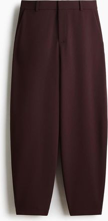 H&M Jersey Barrel-leg Trousers in Dark Brown at Nordstrom, Size X-Small