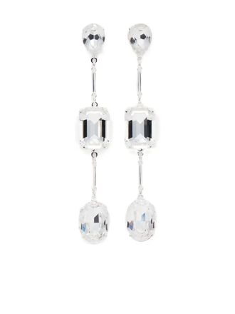 Magda Butrym crystal-embellished drop earrings - women - Brass - One Size - Silver