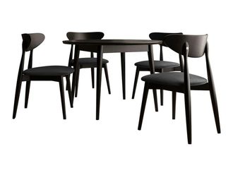 Mirjan24 Conjunto De Mesas Y Sillas Para Comedor Racine 134, Magic Velvet 2219 + Negro, 76x0x0cm, Di&aacute;metro: 120, N&uacute;mero De Asientos: 4, Estilo: Contemporary