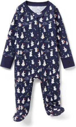 Petite Plume Pima Cotton Footie in Navy at Nordstrom, Size 0-3M