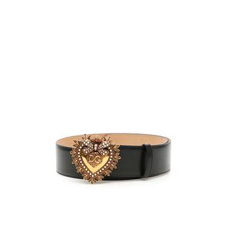 Dolce & Gabbana Devotion Riem - Dames - Riemen - Zwart - 80 CM - Leer - Accessoires