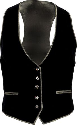 Azzaro Single-Breasted Vest Jacket in Black Velvet