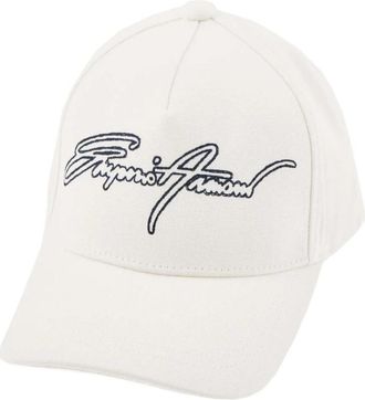 Emporio Armani Baseballpet met Logo Borduursel - Heren - Petten - Wit - ONE Size - Katoen - Accessoires