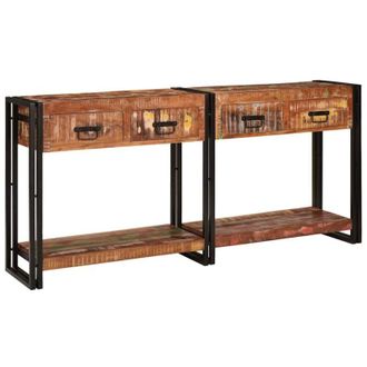vidaXL Mesas Consola Con Caj&oacute;n 2 Pcs Multicolor 161 X 33 X 75 Cm Vidaxl