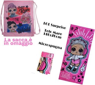 Trade Shop Trade Shop - Toalla De Playa Algod&oacute;n 14070 Toalla De Playa Lol Surprise + Bolsa De Regalo