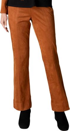 Habitat Faux Suede Bootcut Pant In Ginger