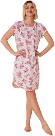 The Cats Pajamas Pima Knit Short Sleeved Sleep Shirt Floral in Malia at Nordstrom, Size X-Small