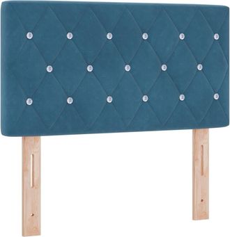 vidaXL Cabecero Led Argyle Con Cabecera Azul Oscuro 80 Cm Terciopelo Vidaxl