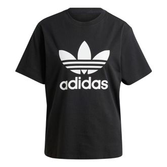 adidas (WMNS) adidas Trefoil Regular T-shirt Asia Sizing Black White IR9533