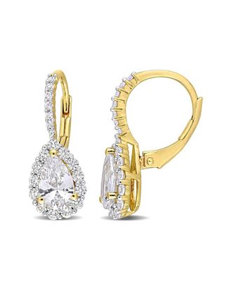 Rina Limor Gold Over Silver 3.66 Ct. Tw. Sapphire Earrings